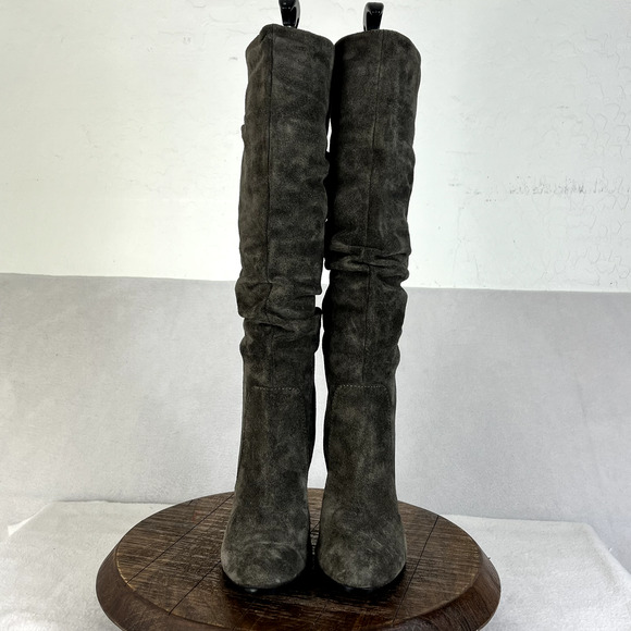 Sofft Boots Womens 8.5 Belfast Brown Suede Leather Slouchy Calf High Heel - Picture 2 of 13